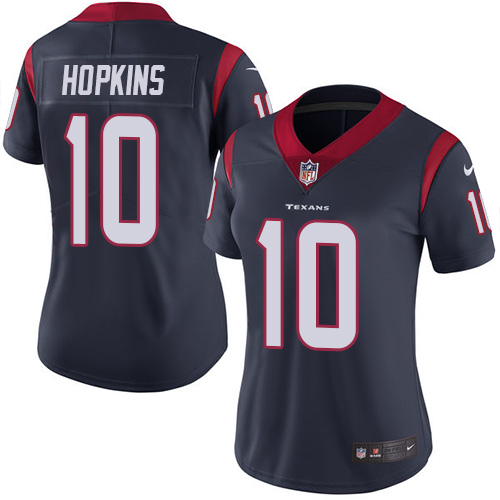 Women Houston Texans #10 Hopkins blue Nike Vapor Untouchable Limited NFL Jersey